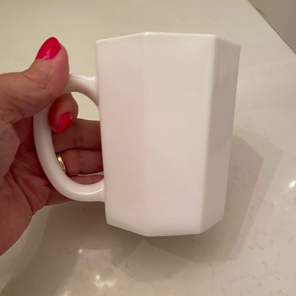 EUC VTG ARCOPAL NOVOCTIME OCTAGONAL PLAIN WHITE GLASS MUG - Picture 4 of 8